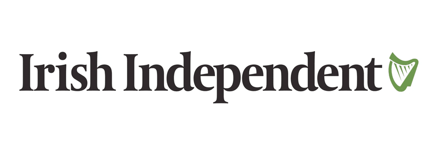 Logo of the Irish Independent newspaper featuring stylized text and a harp symbol, with an FCE Scan watermark. | FCE Scan